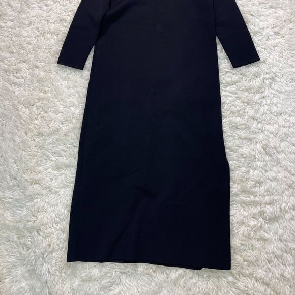 The Row Katey Long Sleeve Midi Dress in Black - Picture 9 of 9